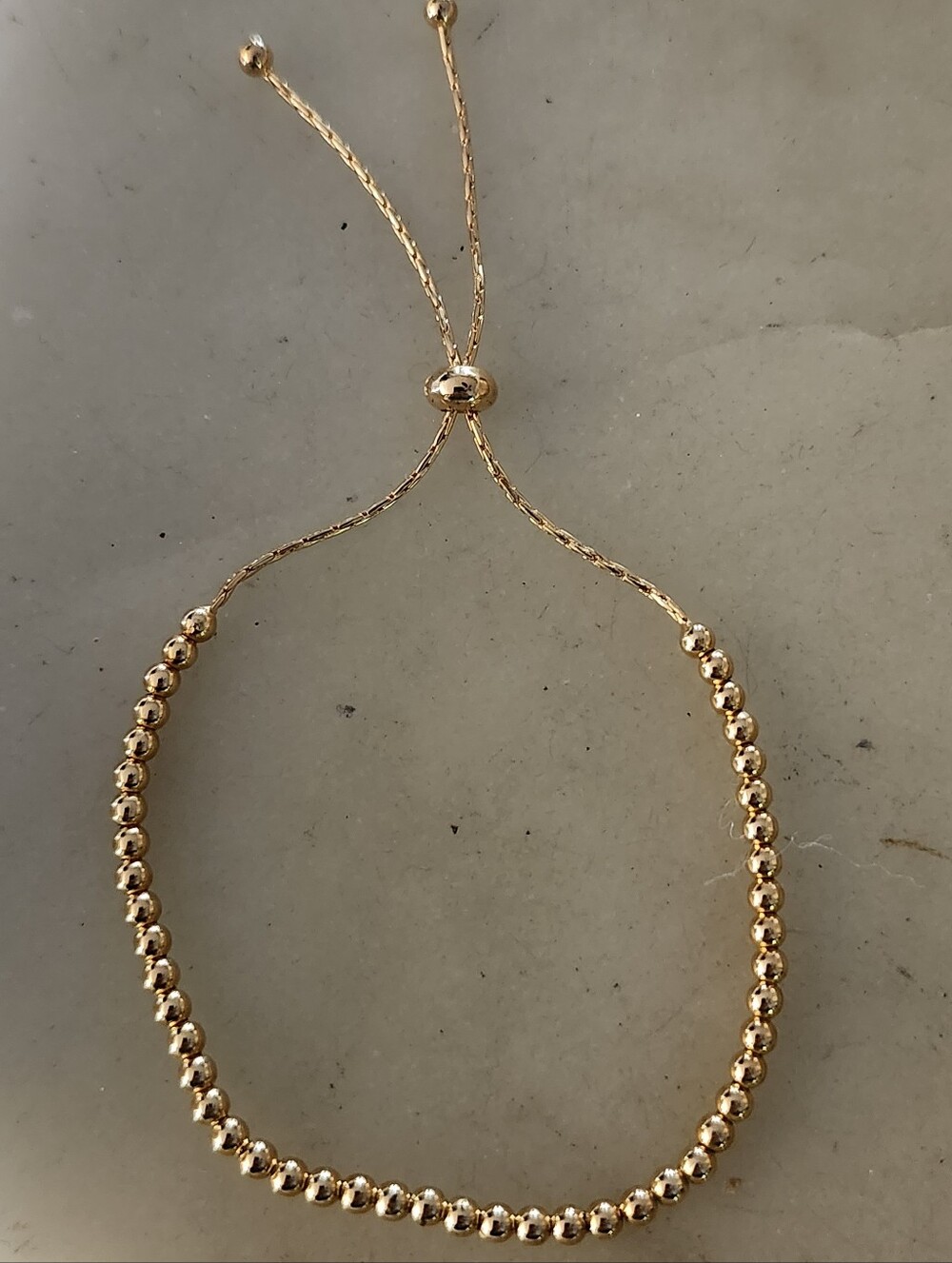 Sterling Forever Gold Plated Sterling Bead Slider Bracelet